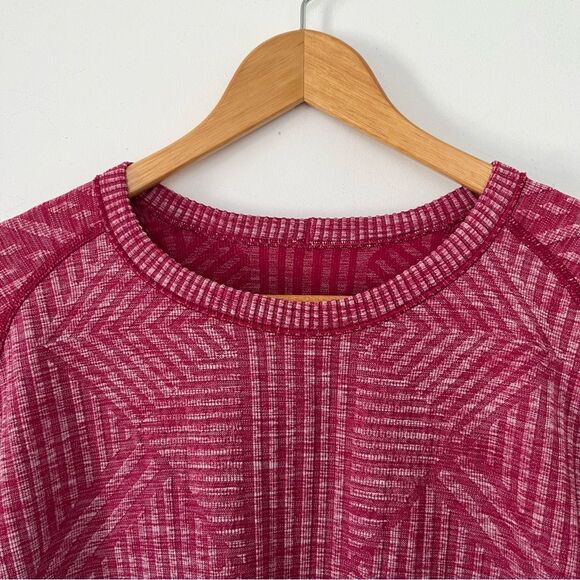 Lululemon Rest Less Heathered Berry Rumble Textured Slim Fit Long Sleeve Shirt - Picture 8 of 10